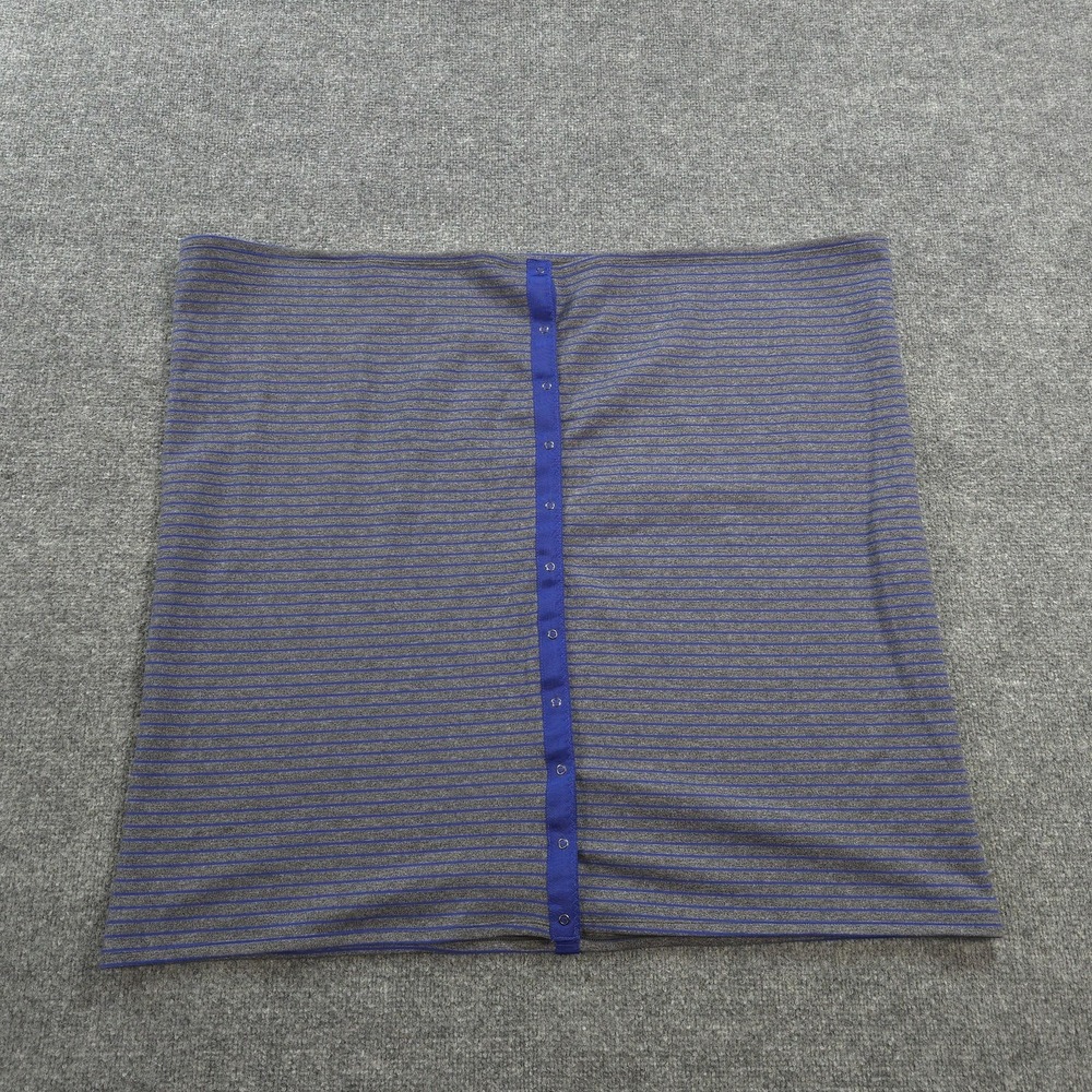 Lululemon Scarf Womens One Size Gray Blue Stripe Vinyasa Snap Neck Warmer Wrap